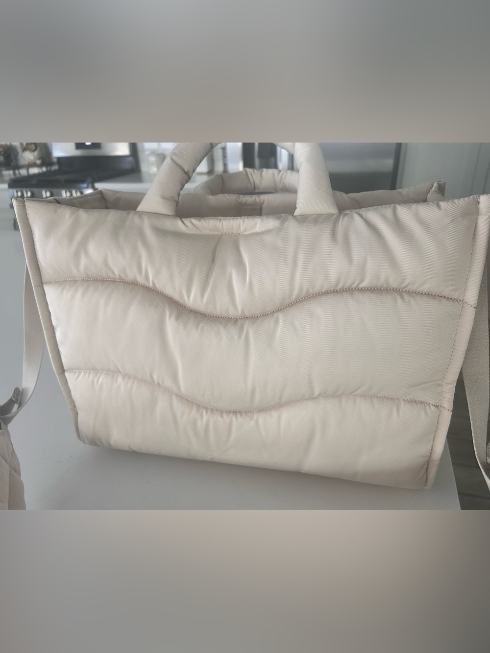 Coach “Let us take a trip” Quilted Cream Tote with Aqua Coachtopia Tag - Picture 12 of 12
